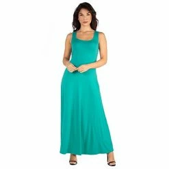 Women's 24seven Comfort Apparel Fit And Flare A-Line Sleeveless Maxi Dress Lilac -Waverly Shop unnamed file 1003