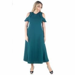 Plus Size 24seven Comfort Apparel Ruffle Cold Shoulder A-Line Maxi Dress Green 11 Plus Size 24seven Comfort Apparel Ruffle Cold Shoulder A-Line Maxi Dress Green -Waverly Shop unnamed file 1039