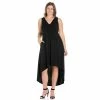 Plus Size 24seven Comfort Apparel High-Low Party Dress With Pockets Red