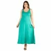 Plus Size 24seven Comfort Apparel Simple A-Line Tank Maxi Dress Gray