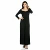 Women's 24seven Comfort Apparel Long Sleeve Pleated Empire Waist Maxi Dress Beige Khaki