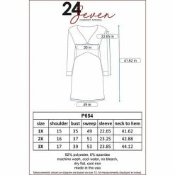 Plus Size 24seven Comfort Apparel Long Sleeve V-Neck Mini Wrap Dress Black -Waverly Shop unnamed file 1171