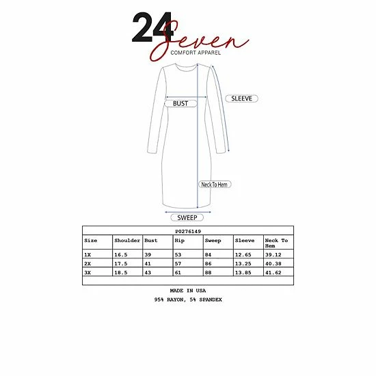 Plus Size 24seven Comfort Apparel Knee Length Pocket T-Shirtdress Black 4 Plus Size 24seven Comfort Apparel Knee Length Pocket T-Shirtdress Black - Image 4