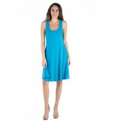 Women's 24seven Comfort Apparel Sleeveless A-Line Fit And Flare Dress Orange