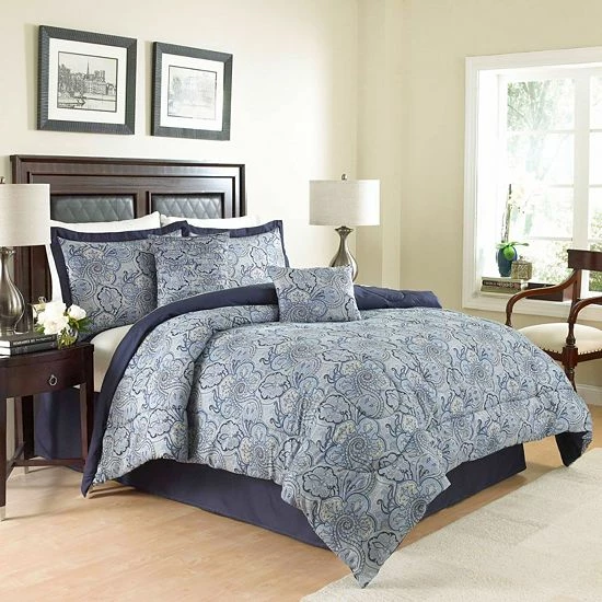 Waverly 4-piece Paddock Shawl Comforter Set Porcelain 2 Waverly 4-piece Paddock Shawl Comforter Set Porcelain - Image 2