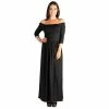 Women's 24seven Comfort Apparel Off-The-Shoulder Pleated Maxi Dress Purple