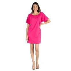Women's 24seven Comfort Apparel Boatneck Loose Fit T-Shirtdress Black -Waverly Shop unnamed file 1311