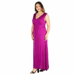 Plus Size 24seven Comfort Apparel Sleeveless Empire Waist Maxi Dress Magenta 7 Plus Size 24seven Comfort Apparel Sleeveless Empire Waist Maxi Dress Magenta -Waverly Shop unnamed file 1390