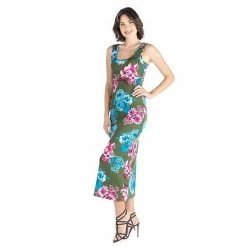 Women's 24Seven Comfort Apparel Racerback Maxi Tank Dress Yellow White -Waverly Shop unnamed file 1441