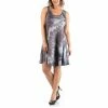 Plus Size 24Seven Comfort Apparel Sleeveless Tie Dye A-Line Dress