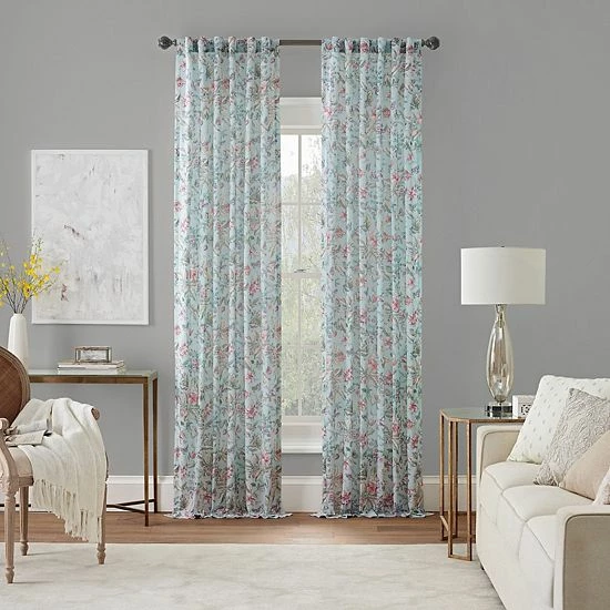 Waverly Porch Pavillion Window Curtain Panel Aqua 1 Waverly Porch Pavillion Window Curtain Panel Aqua
