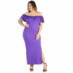 Plus Size 24seven Comfort Apparel Ruffled Off-The-Shoulder Maxi Dress Red 12 Plus Size 24seven Comfort Apparel Ruffled Off-The-Shoulder Maxi Dress Red -Waverly Shop unnamed file 1490