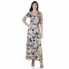 Women's 24Seven Comfort Apparel Floral Cold Shoulder Maxi Dress
