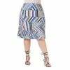Plus Size 24Seven Comfort Apparel Geo Print Knee Length Skirt