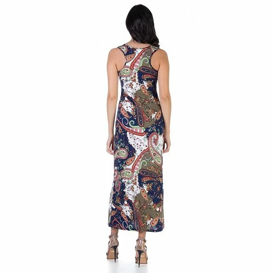 Women's 24Seven Comfort Apparel Paisley Print Racerback Tank Casual Maxi Dress 2 Women's 24Seven Comfort Apparel Paisley Print Racerback Tank Casual Maxi Dress - Image 2