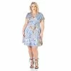 Plus Size 24Seven Comfort Apparel Floral Knee Length Empire Waist Dress