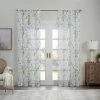 Waverly Blushing Blooms Rod Pocket Sheer Window Curtain Panel Blue