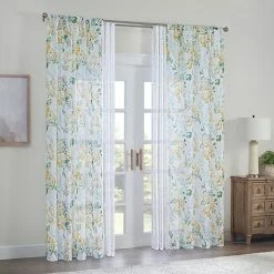 Waverly Blushing Blooms Rod Pocket Sheer Window Curtain Panel Blue -Waverly Shop unnamed file 189