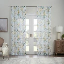 Waverly Blushing Blooms Rod Pocket Sheer Window Curtain Panel Blue -Waverly Shop unnamed file 193