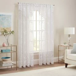 Waverly Sherry Floral Lace Sheer Rod Pocket Window Valance Cream -Waverly Shop unnamed file 238