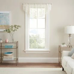 Waverly Sherry Floral Lace Sheer Rod Pocket Window Valance Cream -Waverly Shop unnamed file 239