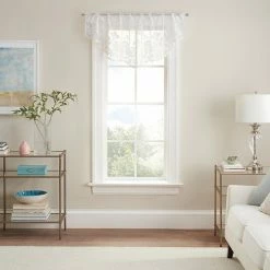 Waverly Sherry Floral Lace Sheer Rod Pocket Window Valance Cream -Waverly Shop unnamed file 241