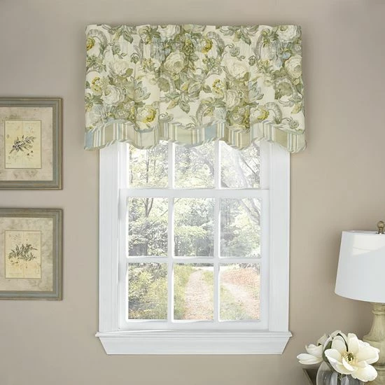 Waverly Spring Bling Scalloped Window Valance Vapor 2 Waverly Spring Bling Scalloped Window Valance Vapor - Image 2