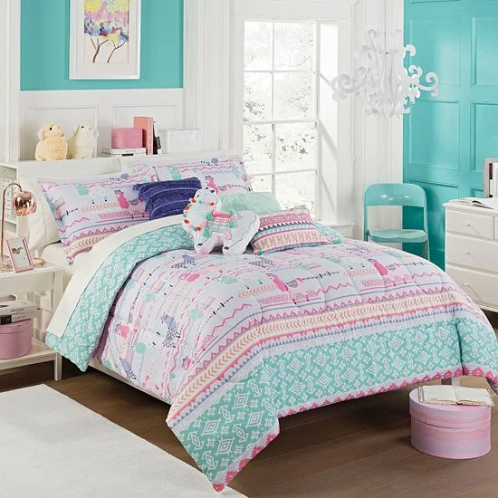 Girls Waverly Waverly Kids La La Llama Reversible Comforter Set 1 Girls Waverly Waverly Kids La La Llama Reversible Comforter Set