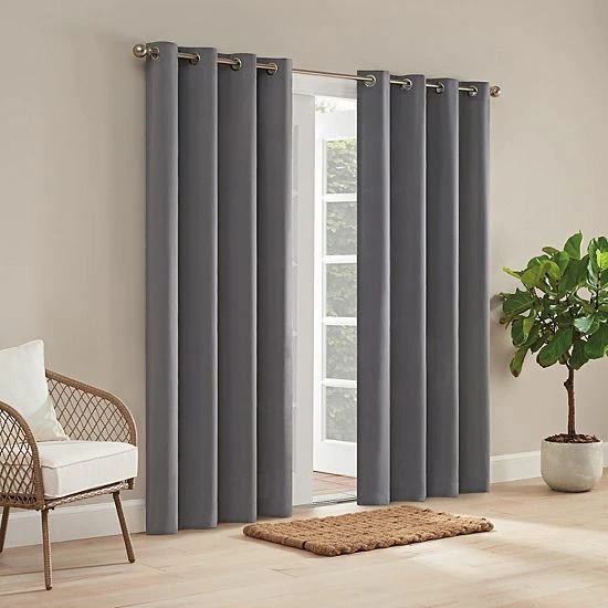 Waverly Hampton Indoor/Outdoor Solid Window Curtain Linen 1 Waverly Hampton Indoor/Outdoor Solid Window Curtain Linen