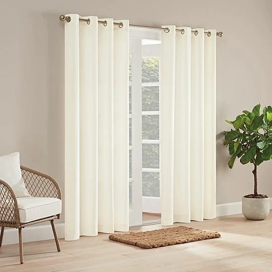 Waverly Hampton Indoor/Outdoor Solid Window Curtain Linen 12 Waverly Hampton Indoor/Outdoor Solid Window Curtain Linen - Image 12