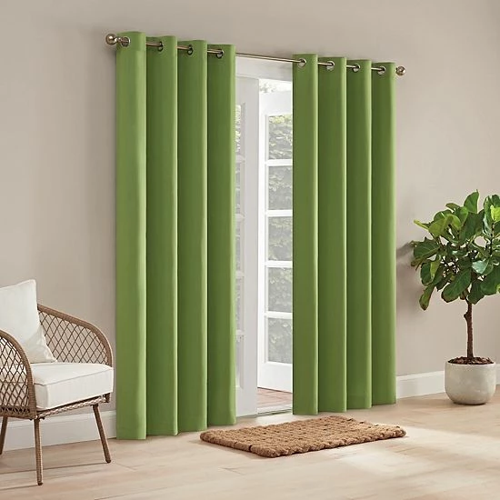 Waverly Hampton Indoor/Outdoor Solid Window Curtain Linen 15 Waverly Hampton Indoor/Outdoor Solid Window Curtain Linen - Image 15