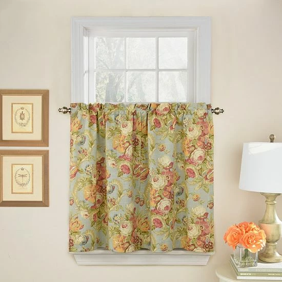 Waverly Spring Bling Tier Curtain Pair Vapor 2 Waverly Spring Bling Tier Curtain Pair Vapor - Image 2