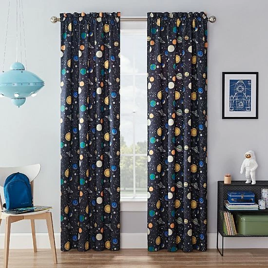 Waverly Kids Space Adventure Blackout Window Curtain 1 Waverly Kids Space Adventure Blackout Window Curtain