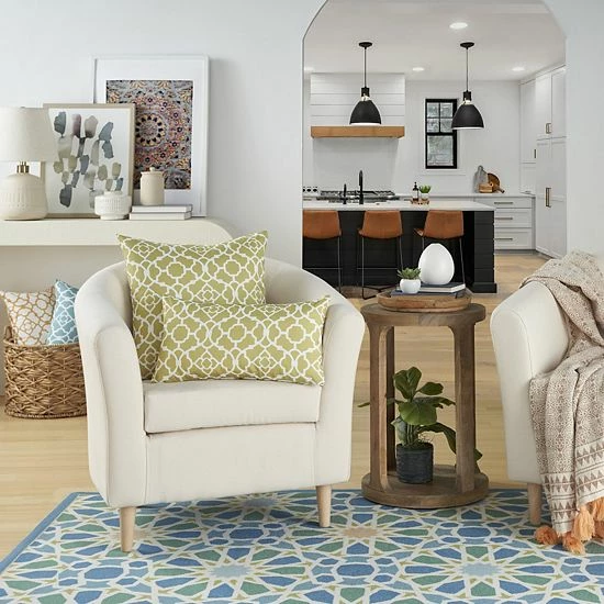 Waverly Lovely Lattice Indoor Outdoor Throw Pillow Navy 7 Waverly Lovely Lattice Indoor Outdoor Throw Pillow Navy - Image 7