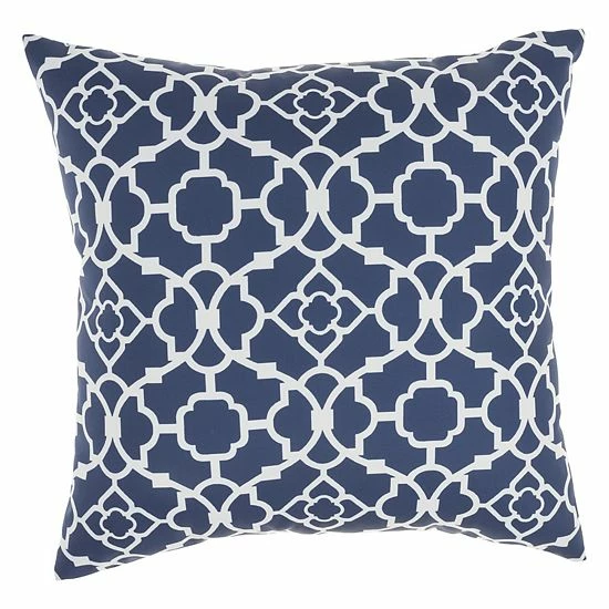 Waverly Lovely Lattice Indoor Outdoor Throw Pillow Navy 9 Waverly Lovely Lattice Indoor Outdoor Throw Pillow Navy - Image 9