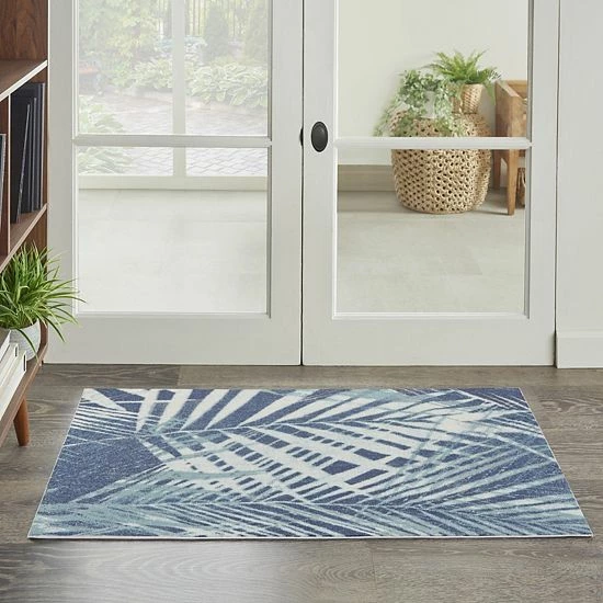 Waverly Sun N' Shade Coastal Palm Indoor Outdoor Rug 2 Waverly Sun N' Shade Coastal Palm Indoor Outdoor Rug - Image 2