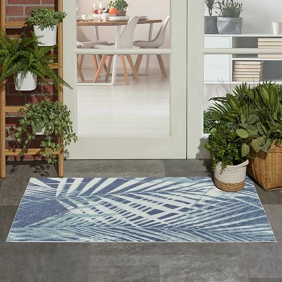 Waverly Sun N' Shade Coastal Palm Indoor Outdoor Rug 3 Waverly Sun N' Shade Coastal Palm Indoor Outdoor Rug - Image 3