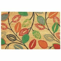 Waverly Greetings Leaflet Floral Coir Doormat Gray