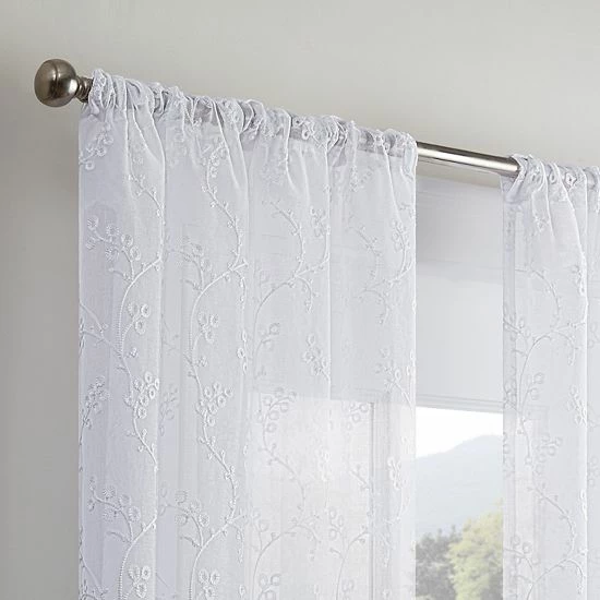 Waverly Indochina Rod Pocket Back Tab Sheer Window Curtain Panel 2 Waverly Indochina Rod Pocket Back Tab Sheer Window Curtain Panel - Image 2