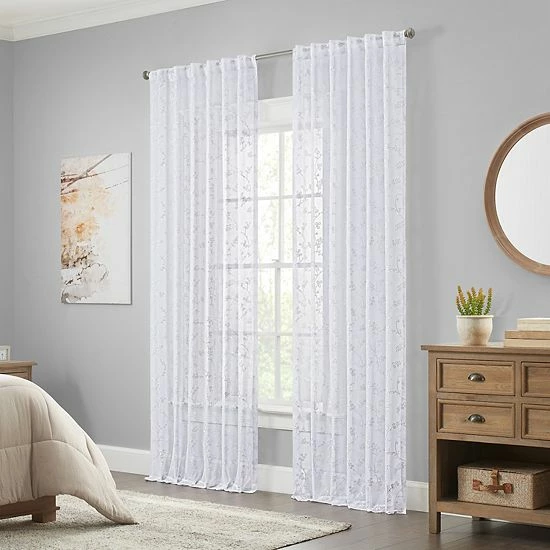 Waverly Indochina Rod Pocket Back Tab Sheer Window Curtain Panel 5 Waverly Indochina Rod Pocket Back Tab Sheer Window Curtain Panel - Image 5