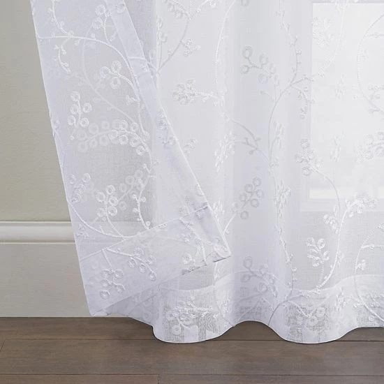 Waverly Indochina Rod Pocket Back Tab Sheer Window Curtain Panel 7 Waverly Indochina Rod Pocket Back Tab Sheer Window Curtain Panel - Image 7