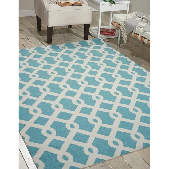 Waverly Sun N' Shade Ellis Geometric Indoor Outdoor Rug Poolside 2 Waverly Sun N' Shade Ellis Geometric Indoor Outdoor Rug Poolside - Image 2