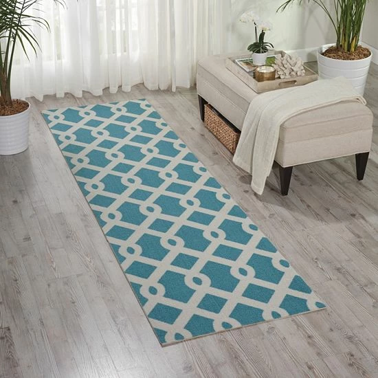 Waverly Sun N' Shade Ellis Geometric Indoor Outdoor Rug Poolside 3 Waverly Sun N' Shade Ellis Geometric Indoor Outdoor Rug Poolside - Image 3