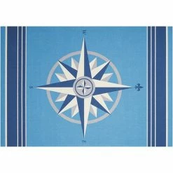 Waverly Sun N' Shade Sailing Compass Indoor Outdoor Rug