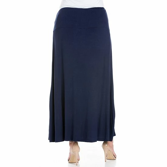 Plus Size 24Seven Comfort Apparel Comfortable Fit Elastic Waist Maxi Skirt Heather 2 Plus Size 24Seven Comfort Apparel Comfortable Fit Elastic Waist Maxi Skirt Heather - Image 2