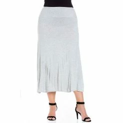 Plus Size 24Seven Comfort Apparel Comfortable Fit Elastic Waist Maxi Skirt Heather 16 Plus Size 24Seven Comfort Apparel Comfortable Fit Elastic Waist Maxi Skirt Heather -Waverly Shop unnamed file 858