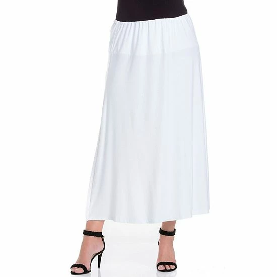 Plus Size 24Seven Comfort Apparel Comfortable Fit Elastic Waist Maxi Skirt Heather 6 Plus Size 24Seven Comfort Apparel Comfortable Fit Elastic Waist Maxi Skirt Heather - Image 6