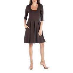 Women's 24Seven Comfort Apparel Three-Quarter Sleeve Fit And Flare Mini Dress Navy 22 Women's 24Seven Comfort Apparel Three-Quarter Sleeve Fit And Flare Mini Dress Navy -Waverly Shop unnamed file 888