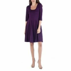 Women's 24Seven Comfort Apparel Three-Quarter Sleeve Fit And Flare Mini Dress Navy 26 Women's 24Seven Comfort Apparel Three-Quarter Sleeve Fit And Flare Mini Dress Navy -Waverly Shop unnamed file 892