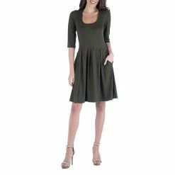 Women's 24Seven Comfort Apparel Three-Quarter Sleeve Fit And Flare Mini Dress Navy 27 Women's 24Seven Comfort Apparel Three-Quarter Sleeve Fit And Flare Mini Dress Navy -Waverly Shop unnamed file 893